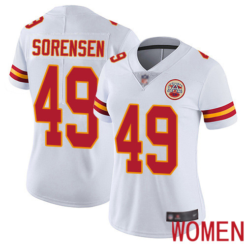Women Kansas City Chiefs #49 Sorensen Daniel White Vapor Untouchable Elite Player Nike NFL Jersey